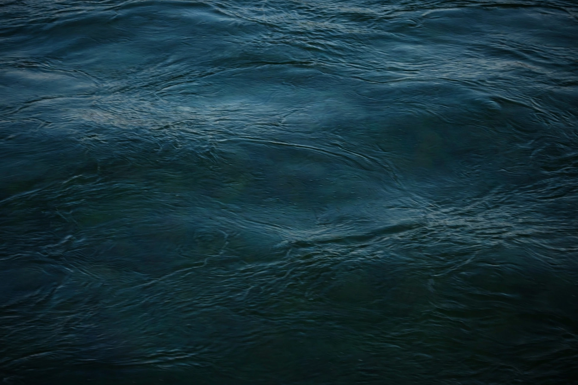 Deep blue-green water flowing